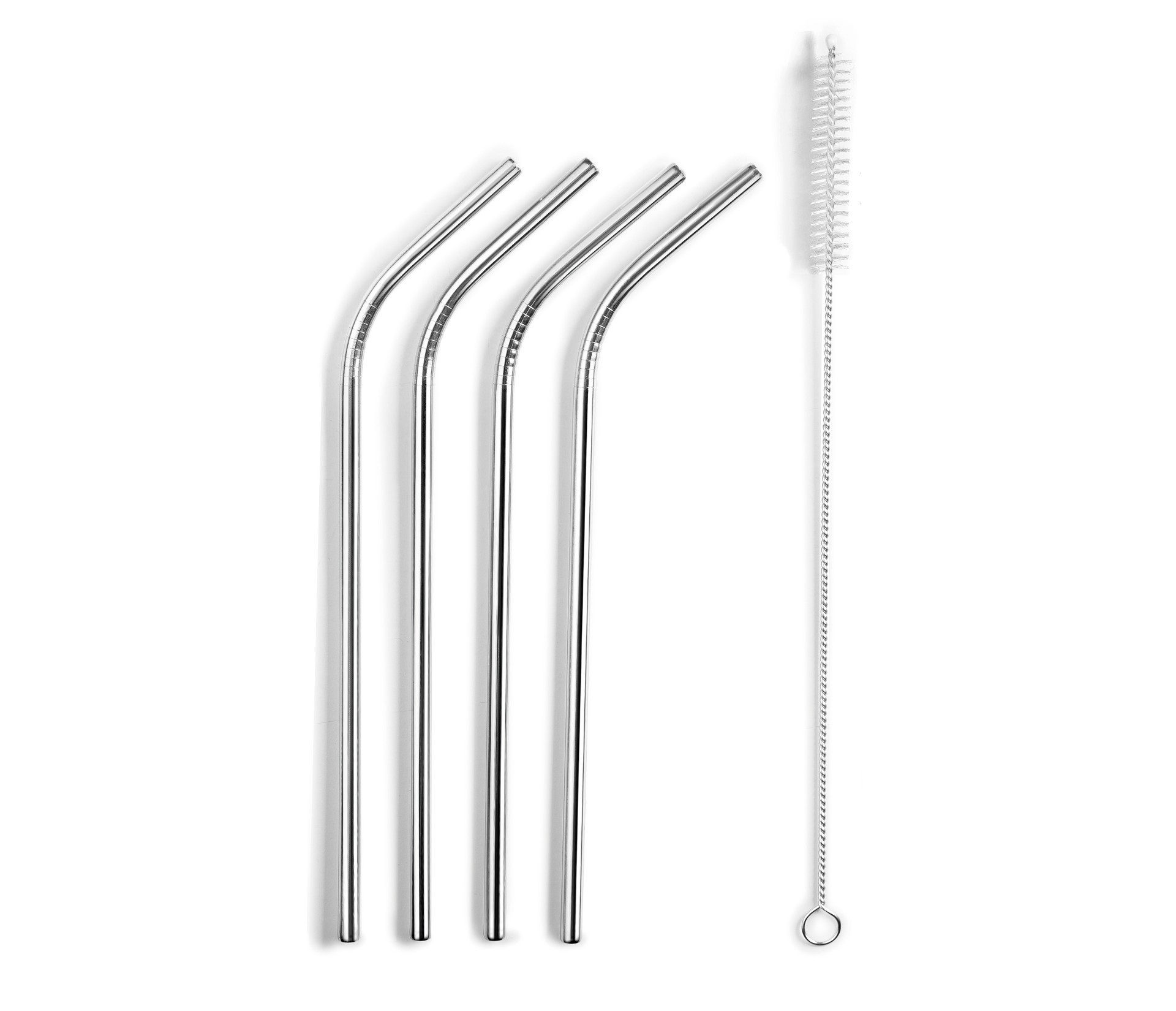 Set 4 pajitas inox 215CM con limpiador. Lacor 63131