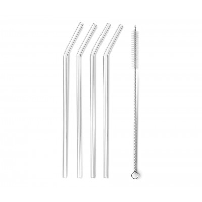 Set 4 pajitas cristal 20CM con limpiador. Lacor 63133