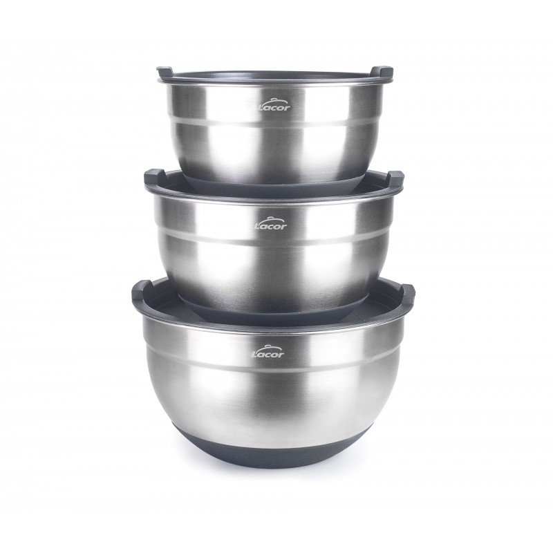 Set 3 boles antideslizantes 16-18-20CM. Lacor 60050