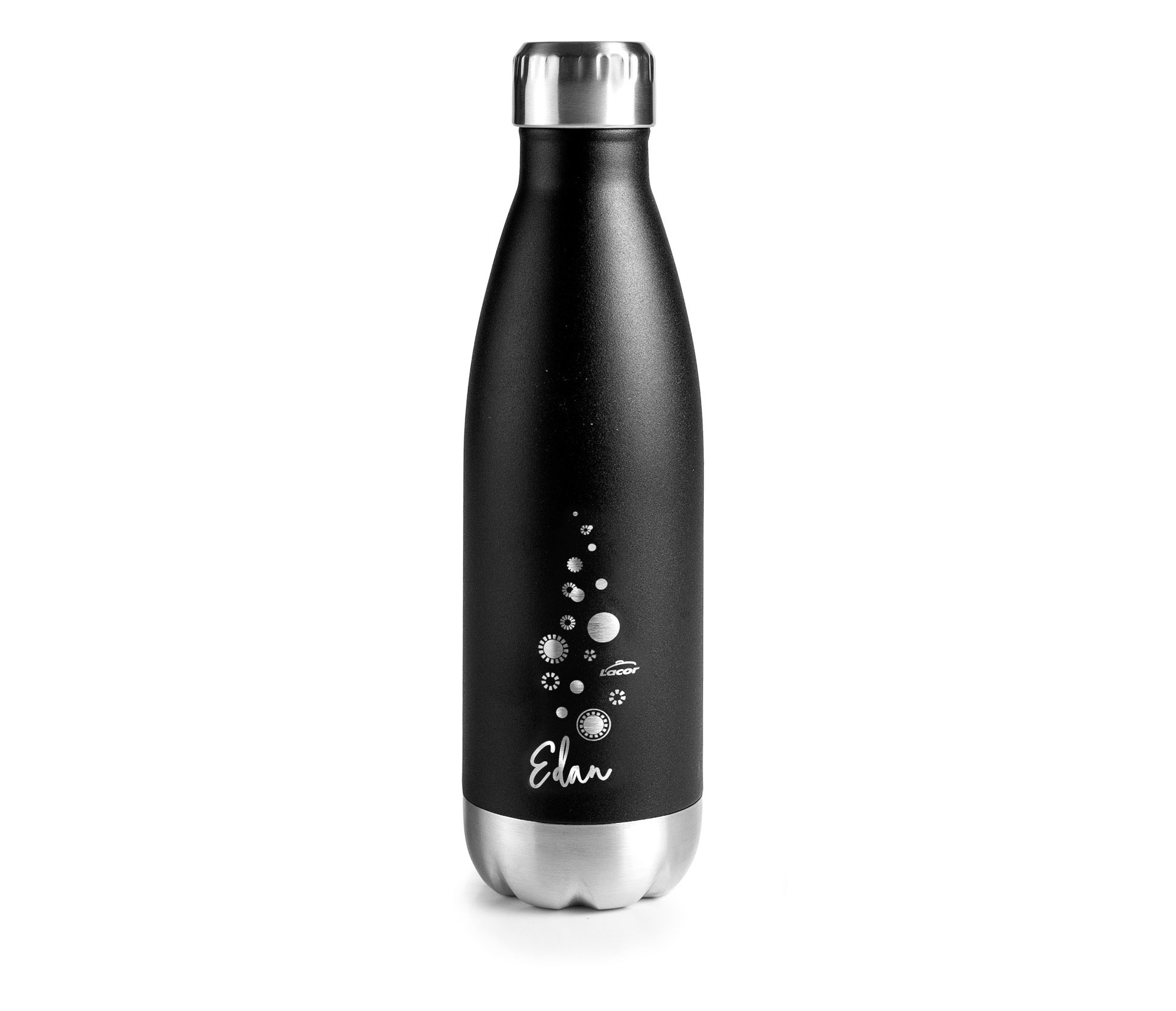 Botella inox negra edan 500ML. Lacor 62537