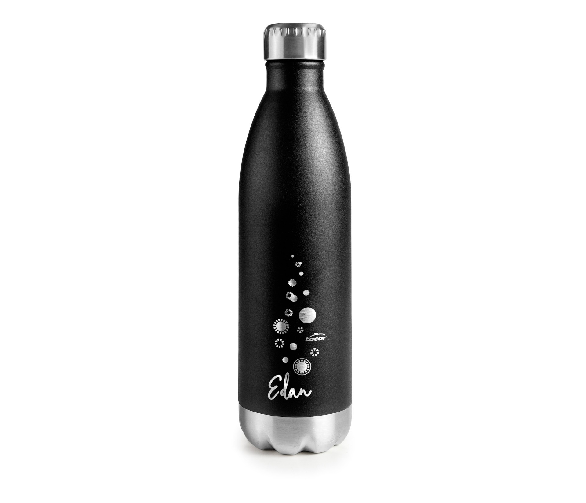 Botella inox negra edan 750ML. Lacor 62538