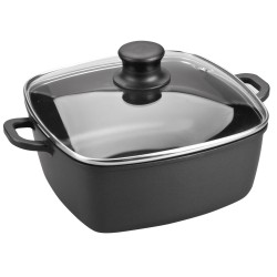 Cacerola alum. fund. cuadr28 cm tcristal. Lacor 25829