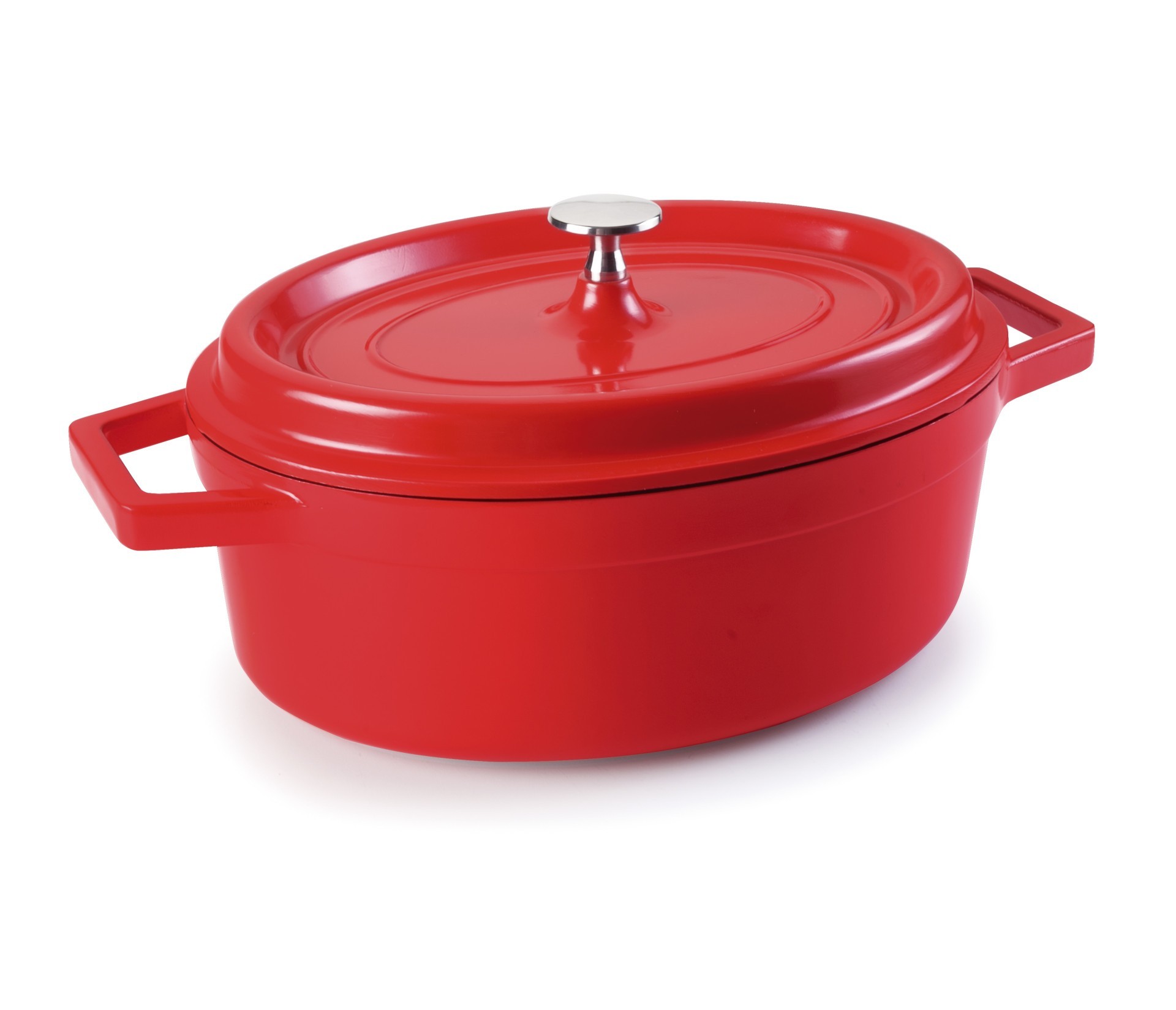 Cacerola oval roja alu. fundido 26x20 cms. Lacor 25927