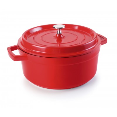 Cacerola roja aluminio fundido D28 cms. Lacor 25928