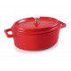Cacerola oval roja alu. fundido 31x25 cms. Lacor 25931