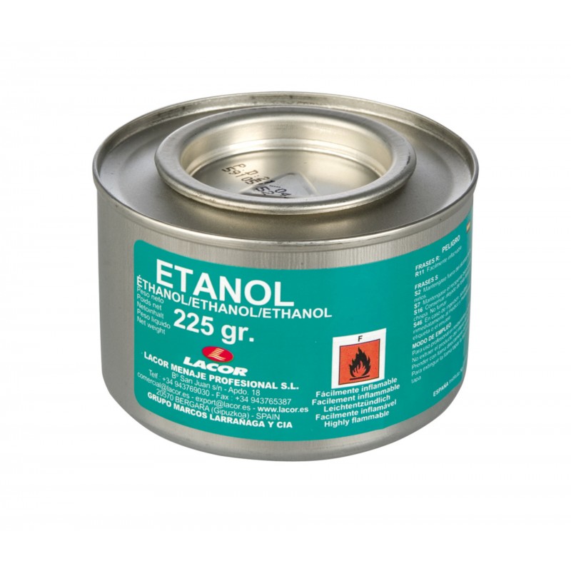 Lata DE gel combustible ethanol 225 g. Lacor 69108