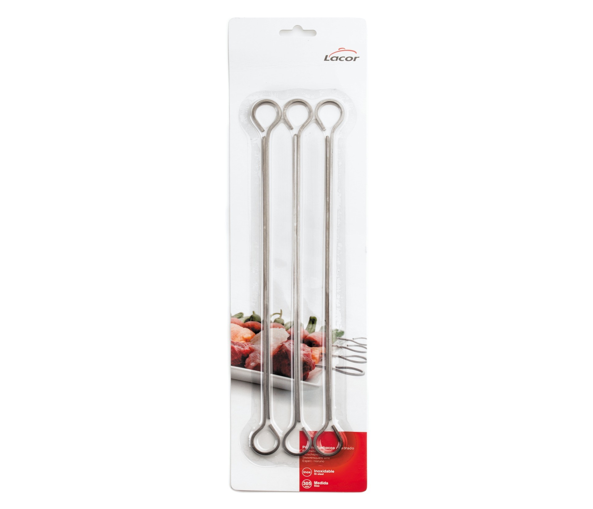 Pincho barbacoa cuadrado inox 405 mm.. Lacor 62445
