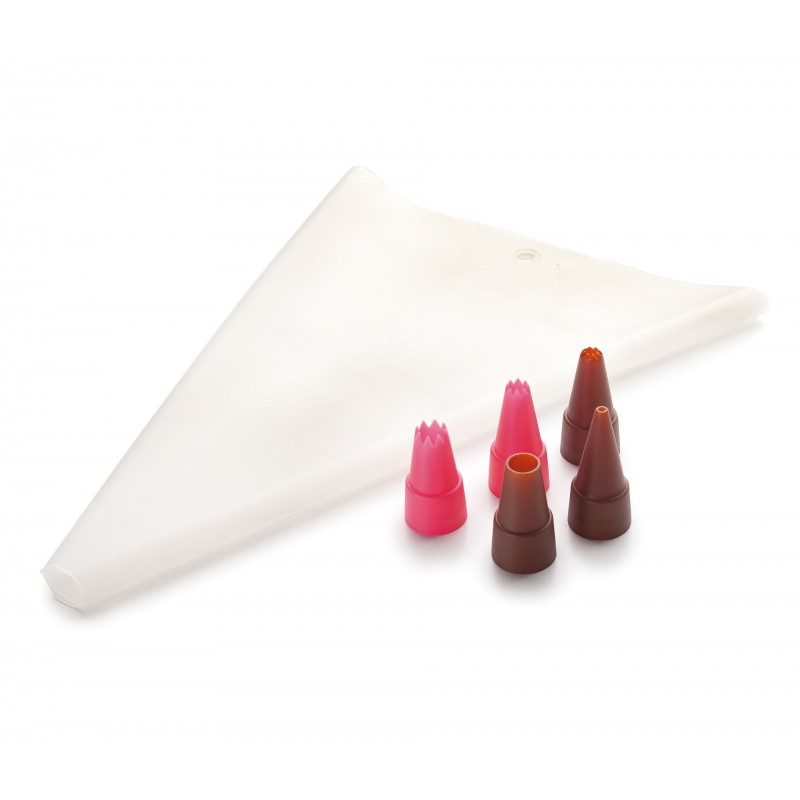Juego 5 boquillas+manga repos. silic30cm. Lacor 68971