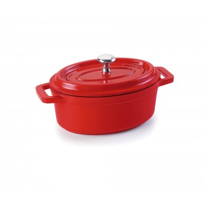 Cacerola roja oval alum. fund12x85 cm. Lacor 25911