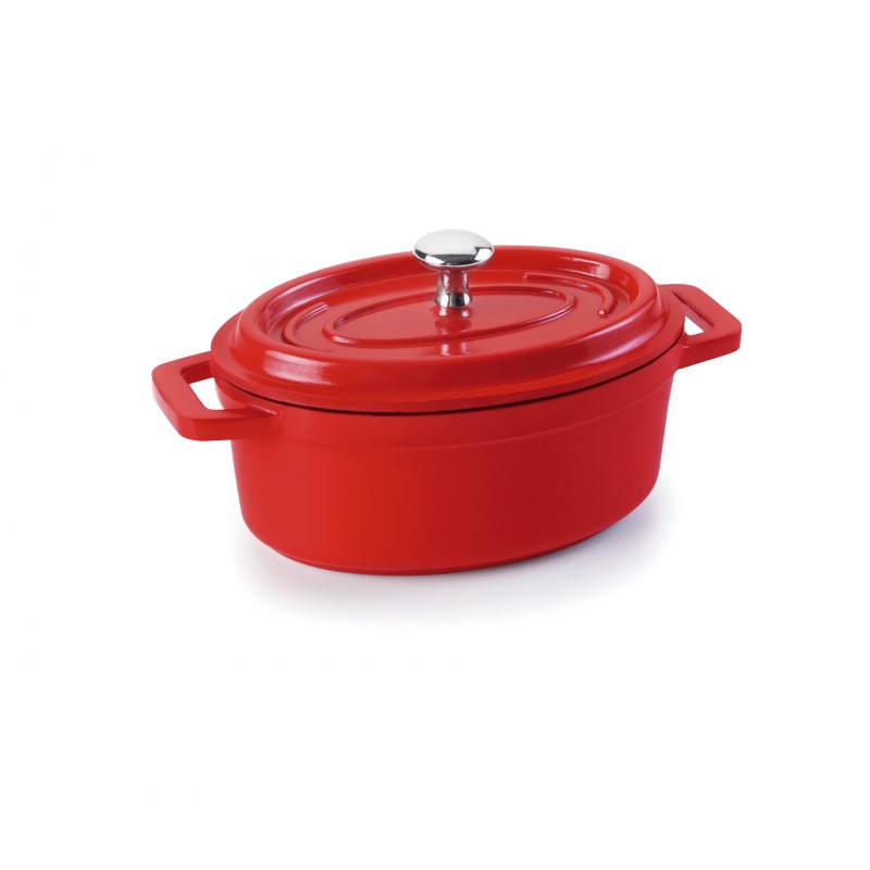 Cacerola roja oval alum. fund12x85 cm. Lacor 25911