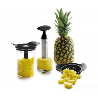 Juego cortador-pelador piña con bote. Lacor 60393