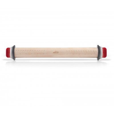 Rodillo amasar madera con anillas 34CM. Lacor 67142