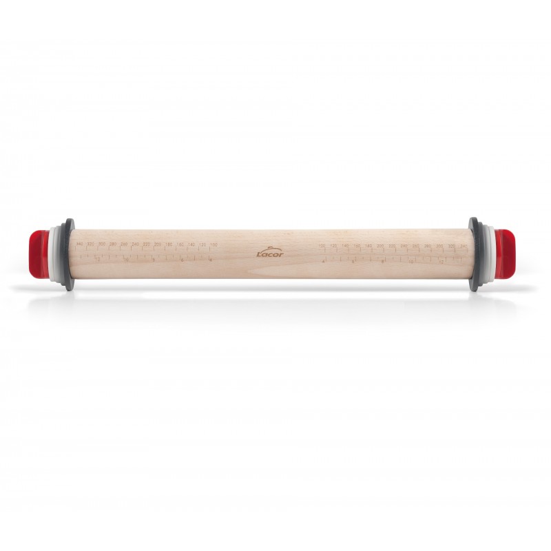 Rodillo amasar madera con anillas 34CM. Lacor 67142