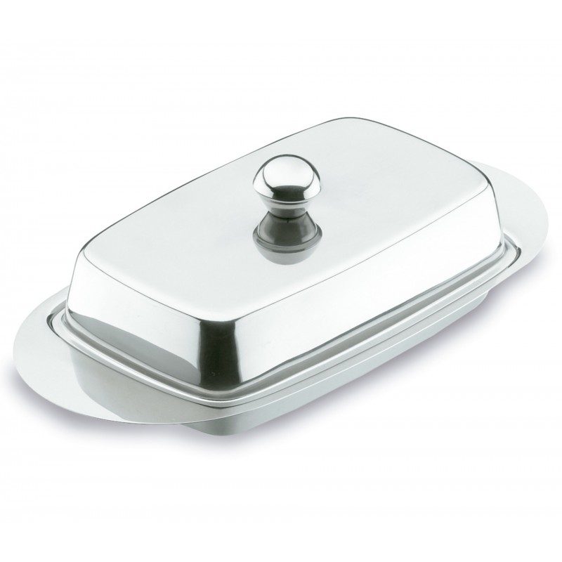 Fuente mantequilla con tapa inox 1810. Lacor 62951