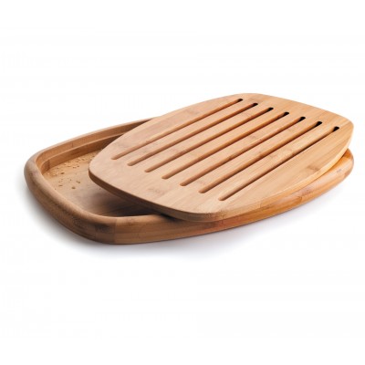 Tabla corte pan oval bambu 40X27X3 cm. Lacor 60491