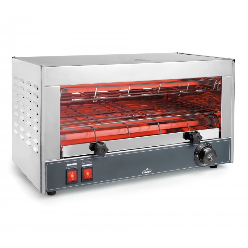 Tostador elec. horz. parrilla simple 2400W. Lacor 69172