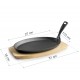 Bandeja oval con mango Y base magma. Lacor 25867