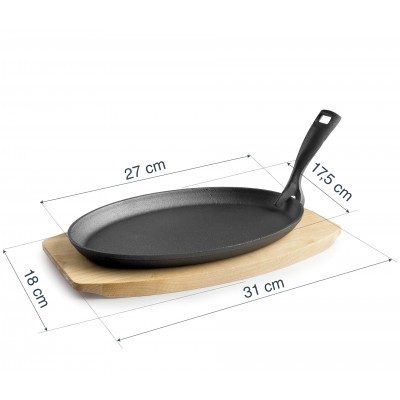 Bandeja oval con mango Y base magma. Lacor 25867