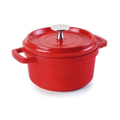 Cacerola roja aluminio fundido D14 cms. Lacor 25914