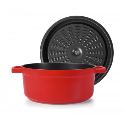 Cacerola roja aluminio fundido D14 cms. Lacor 25914