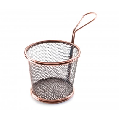 Cestillo redondo bronce D12X10 cm. Lacor 61063