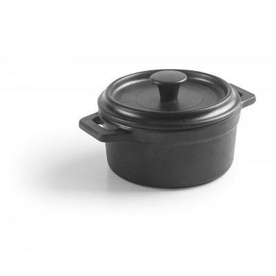 Mini-cocote melamina d10cm ctapa black. Lacor 63392