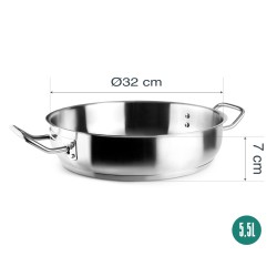 Paellera sin tapa garinox 32CM. Lacor 16632