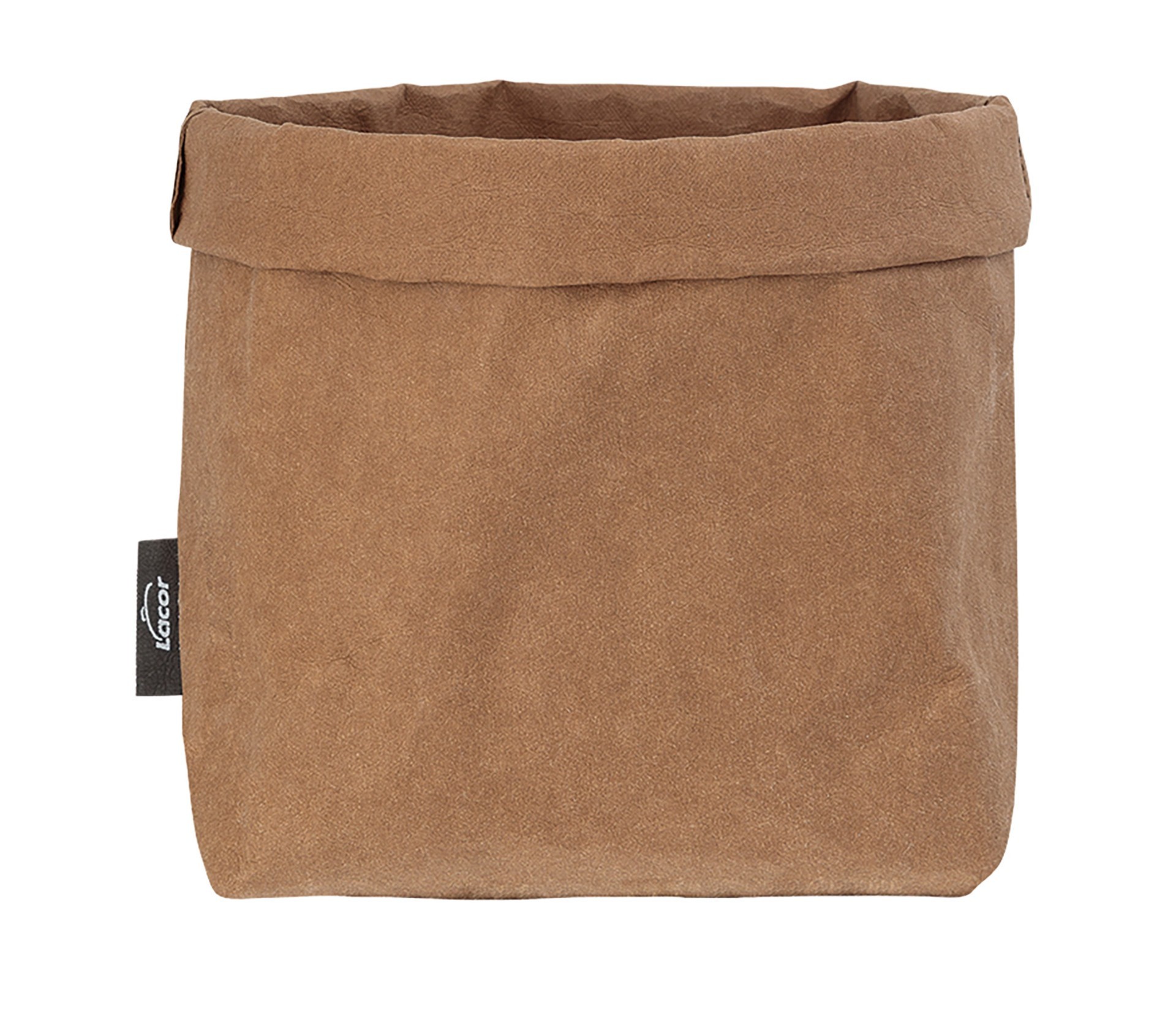 Panera papel lavable marrón 15X15X25 cm. Lacor 63478