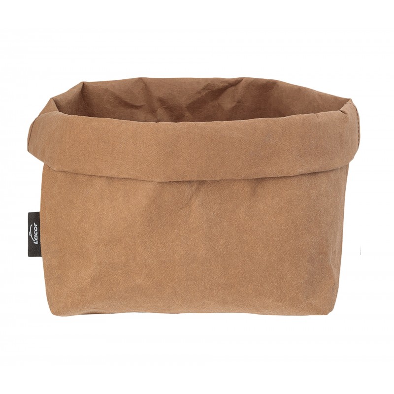 Panera papel lavable marrón 20X20X33 cm. Lacor 63479