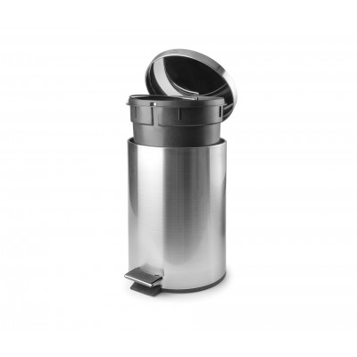 Papelera inox cpedal Y cubo 5 ltos. Lacor 63305