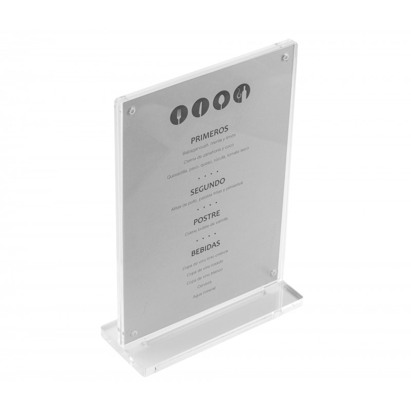 Porta menu metacrilato 11x18cm. Lacor 39405