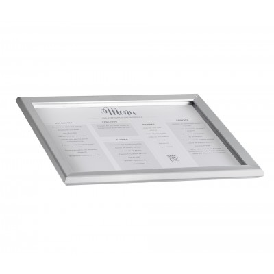 Porta menu exterior A3 aluminio. Lacor 39413