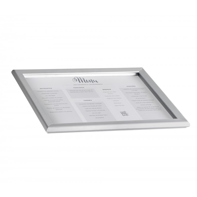 Porta menu exterior A3 aluminio. Lacor 39413
