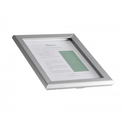 Porta menu exterior A4 aluminio. Lacor 39414