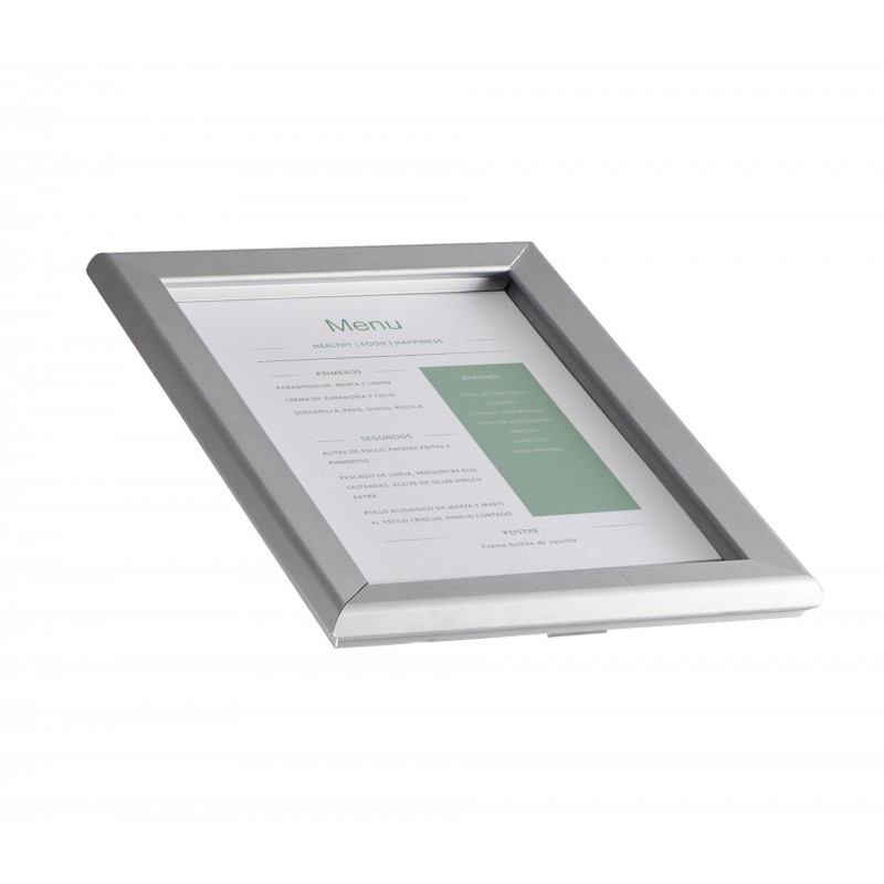 Porta menu exterior A4 aluminio. Lacor 39414