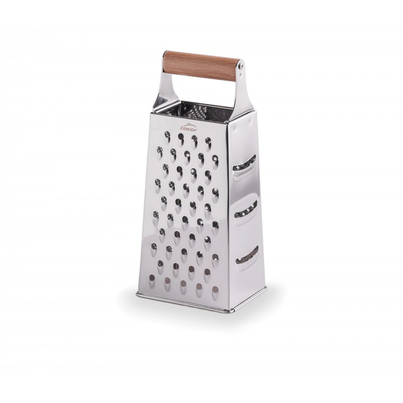Rallador 4 caras inox con mango madera. Lacor 61364