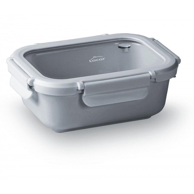 Recipiente rectangular ceram grey 900ML. Lacor 64632