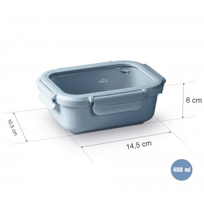 Recipiente rectangular ceram blue 400ML. Lacor 64640