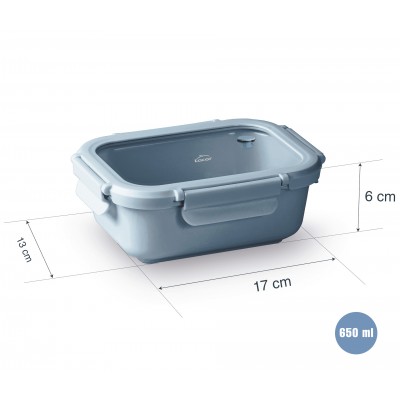 Recipiente rectangular ceram blue 650ML. Lacor 64641