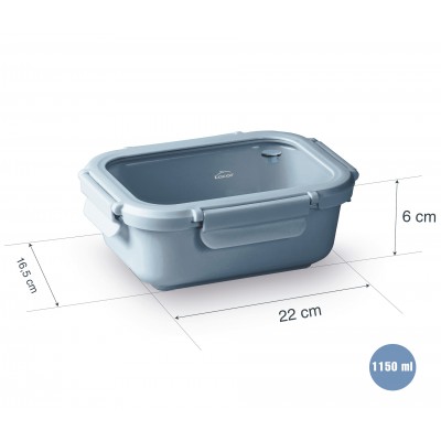 Recipiente rectangular ceram blue 1150ML. Lacor 64643