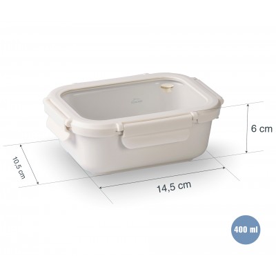 Recipiente rectangular ceram cream 400ML. Lacor 64650