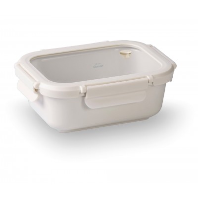 Recipiente rectangular ceram cream 650ML. Lacor 64651