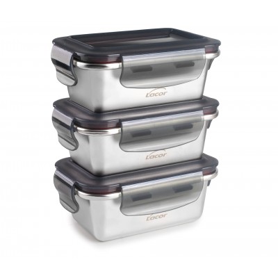 Set 3 recipiente recta. ecoinox 260ML. Lacor 64623