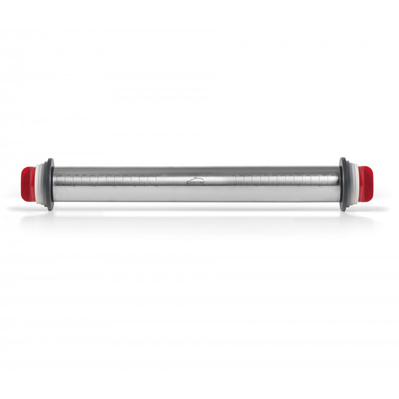 Rodillo amasar inox con anillas 34CM. Lacor 67143