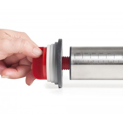 Rodillo amasar inox con anillas 34CM. Lacor 67143