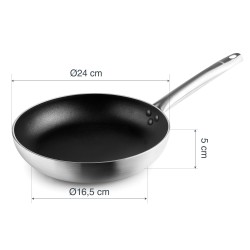 Sartén garinox 24 cm adara. Lacor 14594