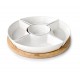 Fuente 5 compart. base bambú zensai. Lacor 61243