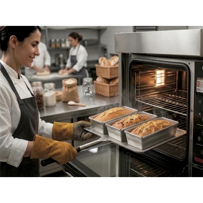 Molde rectangular de acero inoxidable para horno y repostería