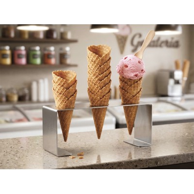 Soporte para conos de helado de acero inoxidable profesional