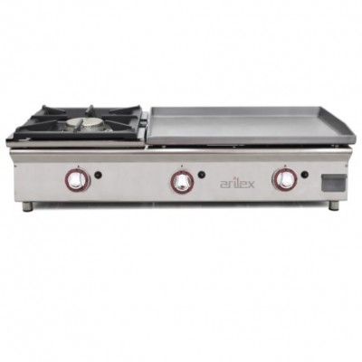 Plancha asar gas con fogon
